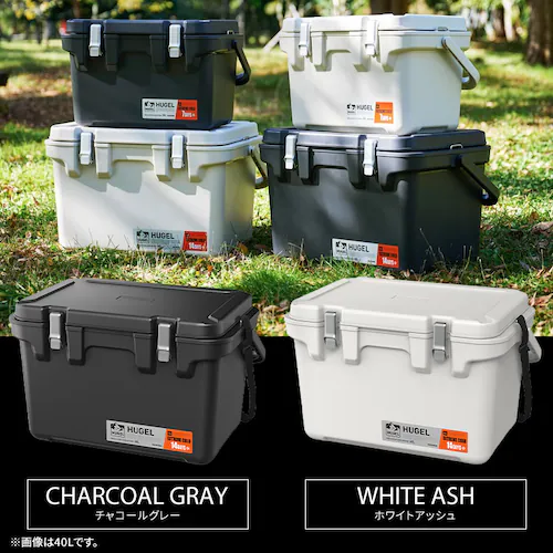 【急速凍結保冷剤付き】クーラーボックス HUGEL 60L 約22.8日保冷 キャスター付き 6面真空断熱パネル 真空断熱 VITC-60 チャコールグレー_13