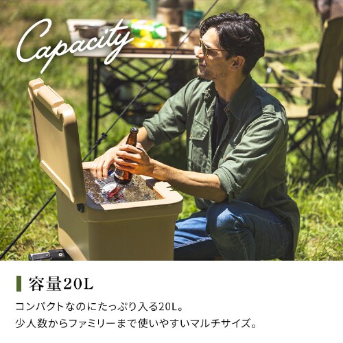 HUGEL クーラーボックス 40L 約8.4日保冷 大容量 TC-40 カーキ G294778