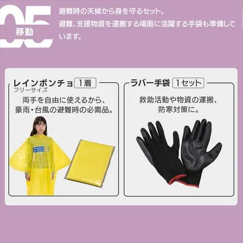 女性向け防災セット 1人用 50点 防災リュック 女性向け 防災セット 防災グッズ BS1-50W_15