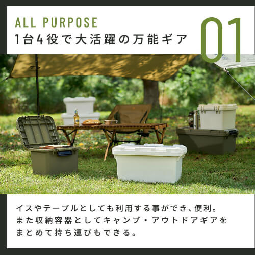 収納ボックス TRAILBOX 400 耐荷重約80kg 蓋付き TRB-400 ホワイト