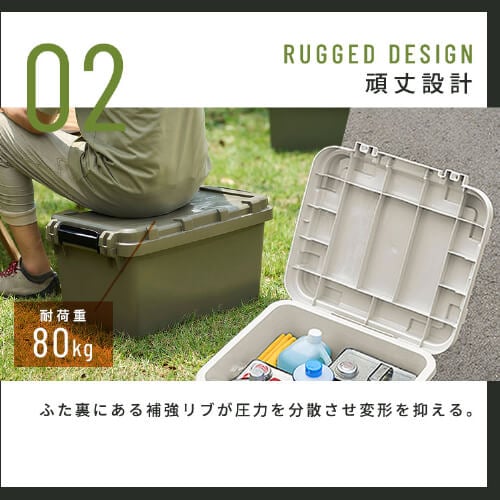 収納ボックス TRAILBOX 400 耐荷重約80kg 蓋付き TRB-400 ホワイト