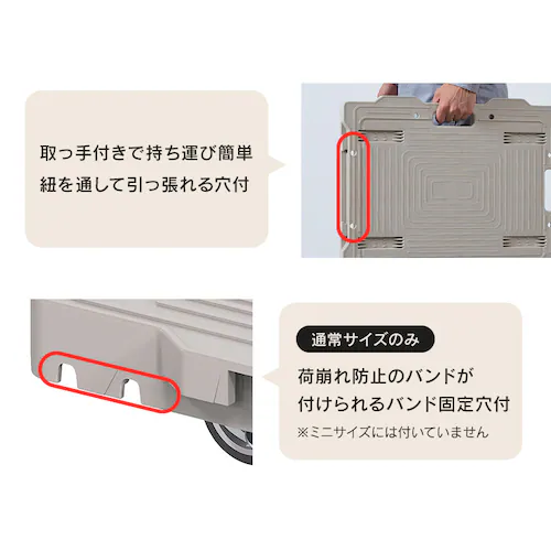 台車 連結 ミニ 平台車 耐荷重100kg RMH-421 ベージュ_7
