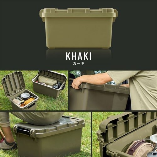 収納ボックス TRAILBOX 600 耐荷重約80kg 蓋付き TRB-600 カーキ
