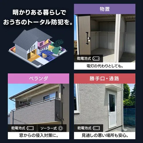 センサーライト 防犯 LED ACコンセント式 パールホワイト LSL-ACTN-2400_3