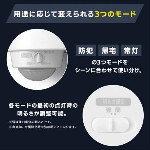 センサーライト 防犯 LED ACコンセント式 パールホワイト LSL-ACTN-2400_4