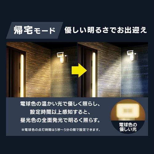 センサーライト 防犯 LED 乾電池式 パールホワイト LSL-B1SN-400