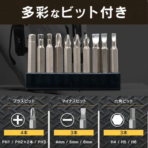 インパクトドライバー 10.8V 充電式 バッテリー付き JID80 ホワイト_10