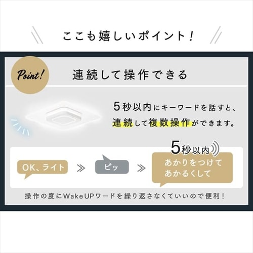 LED シーリングライト 12畳 調光 調色 音声操作 工具・工事不要