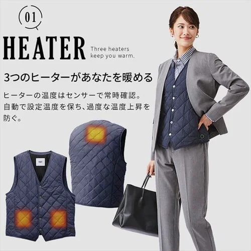 キルティングビジネスヒートベスト FC22600 全4サイズ 全3色_2