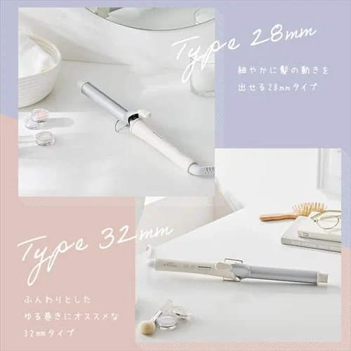 【訳あり】MiCOLA カールアイロン セラミックコーティング 32mm HIR-MC102-W オフホワイト_4