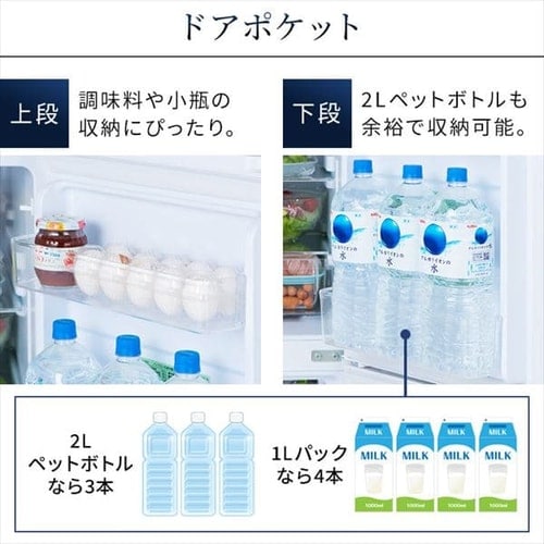 冷蔵庫 153L 自動霜取り 一人暮らし 家庭用 2ドア 幅50cm IRSN-15B-W
