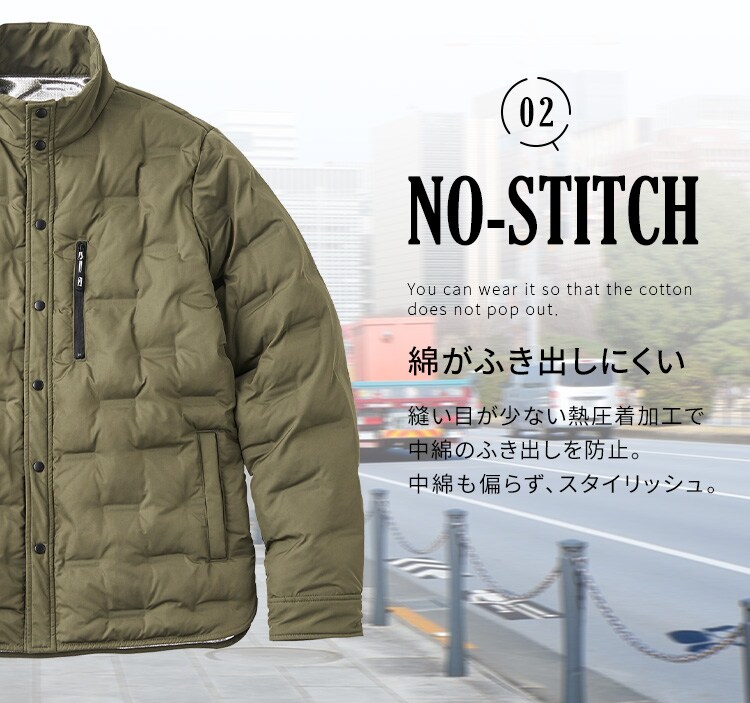 中綿圧着保温ジャケット FC22500-KHM Mサイズ カーキ H102980