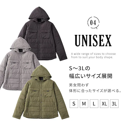 中綿保温フード付きブルゾン FC22504-BKL Lサイズ ブラック_6