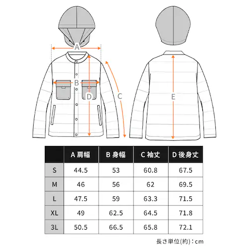 中綿保温フード付きブルゾン FC22504-BKL Lサイズ ブラック_7