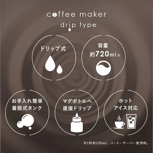 コーヒーメーカー 720ml ドリップ式 CMS-0800-C アイボリー_3
