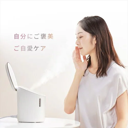 MiCOLA フェイススチーマー LEDライト付きミラー FST-101 ホワイト_18