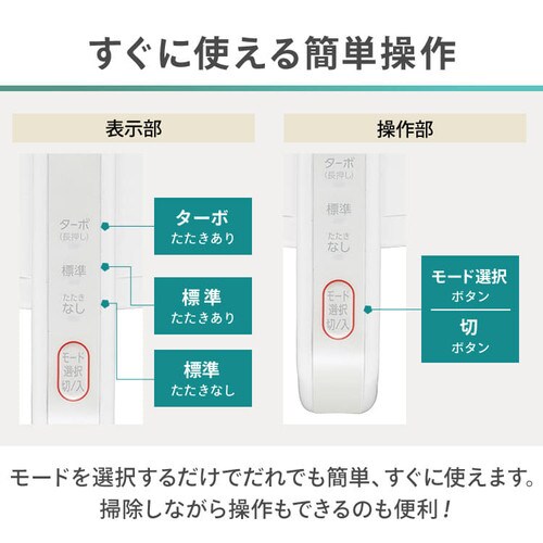 布団クリーナー ふとん掃除機 コード式 たたき毎分7000回 FCA-A3-W