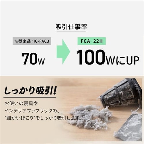 布団クリーナー ふとん掃除機 コード式 たたき毎分14000回 FCA-22H-C