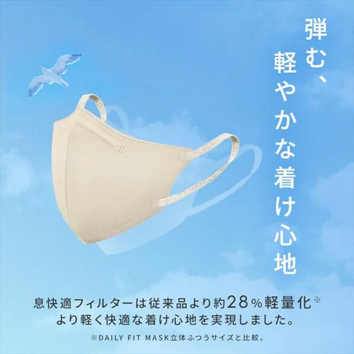 �y20���z DAILY FIT MASK �t�B���^�[�v���X �J���[�}�X�N �ӂ��T�C�Y  �z���C�g_3