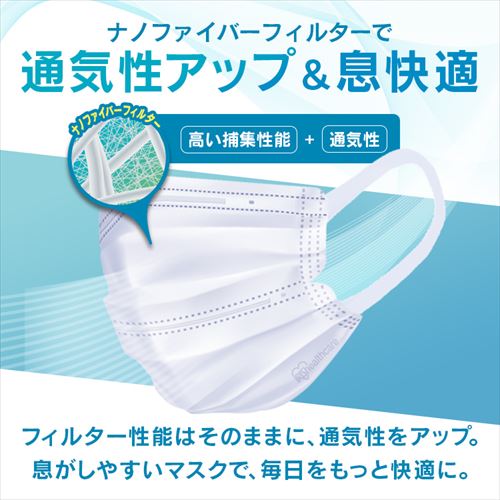 20枚】 日本製 ナノエアー マスク 立体タイプ ふつうサイズ H200990