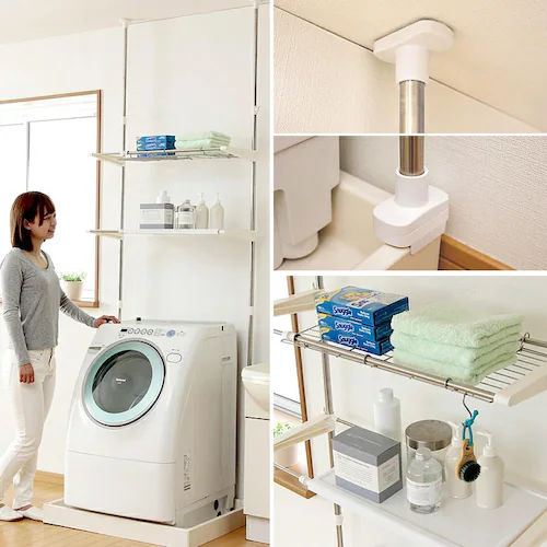 ランドリーラック 突っ張りタイプ 横幅伸縮可能 ステンレス LRT-27S_3