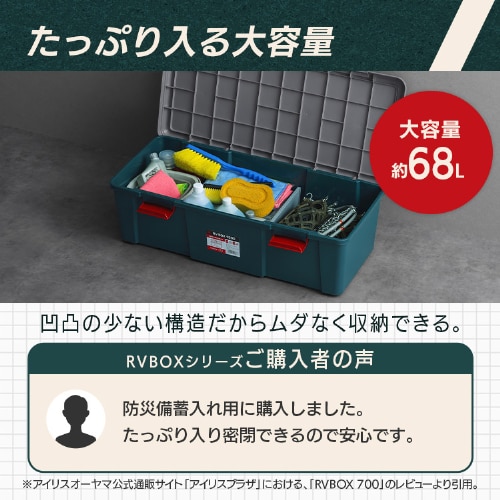 収納ボックス RVBOX 900D 耐荷重30kg 仕切り板付き RV900D