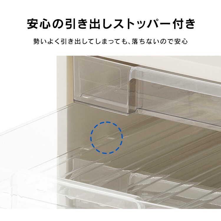 書類ケース レターケース A4 浅型3段+深型1段 ストッパー付き 滑り止め