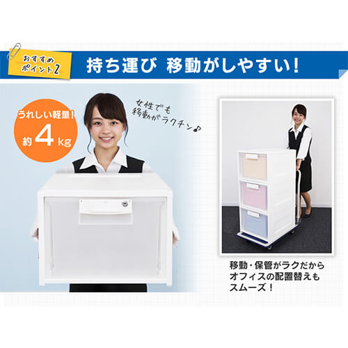 チェスト 収納ケース 鍵付き オフィス スタッキング 軽量 HG-301KA