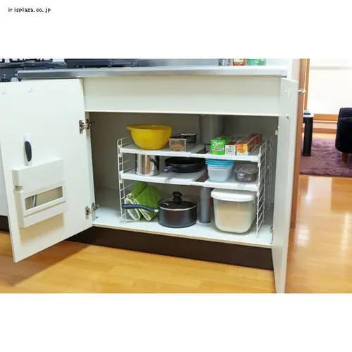 シンク下伸縮棚 2段 USD-2V ホワイト_2