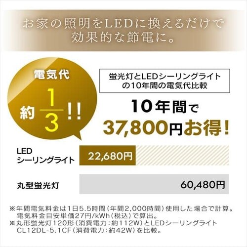 LED�V�[�����O���C�g ���^���T�[�L�b�g�V���[�Y �N���A�t���[�� 12�� CL12DL-5.1CF_14