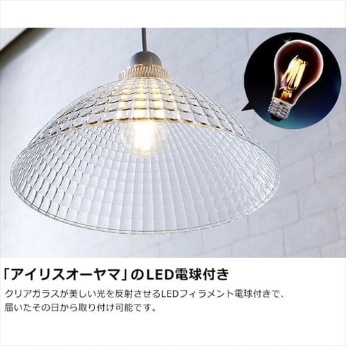 ペンダントライト LED Mサイズ Lapinシリーズ ガラス調 PL8L-E26CG1