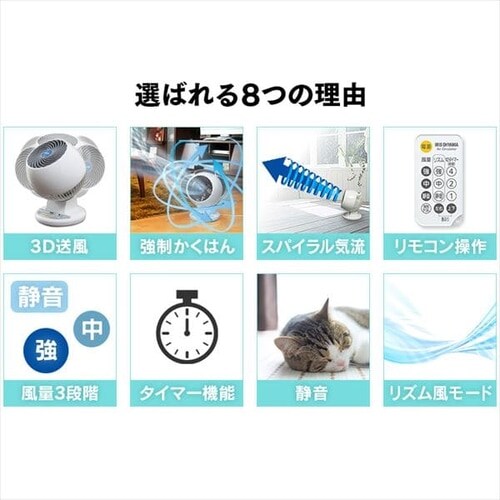 �y�󂠂�z�T�[�L�����[�^�[ 8�� �㉺���E��U�� PCF-C15T �z���C�g_3