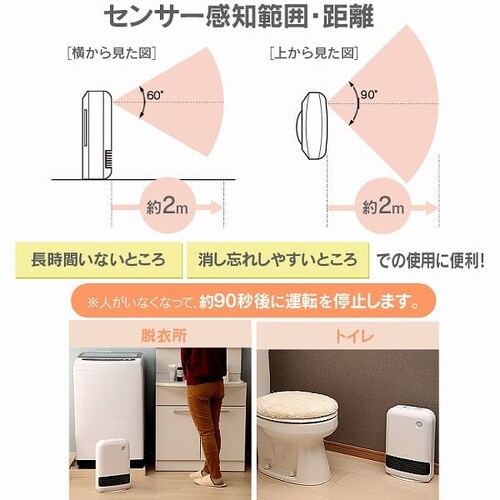 �l���Z���T�[�t�� �啗�ʃZ���~�b�N�t�@���q�[�^�[ 1200W ���J�� JCH-12DD3-W �z���C�g_13