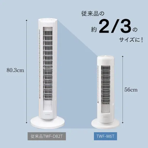 タワーファン 扇風機 ミニ 静音 左右首振り 上下ルーバーTWF-M6T-LA ブルー_5