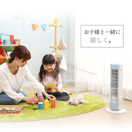 タワーファン 扇風機 ミニ 静音 左右首振り 上下ルーバーTWF-M6T-LA ブルー_12