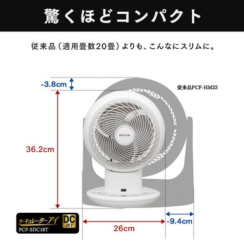 おのた 3タイトル サーキュレーターアイ 30畳 DCモーター 上下左右首振り コンパクト