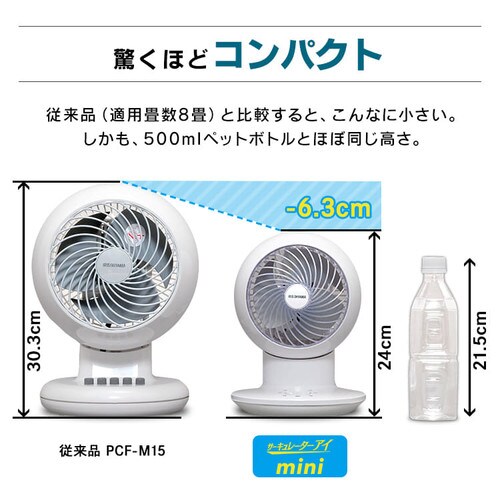 【訳あり】サーキュレーターアイ mini メカ式固定 ホワイト PCF-SM12N_9