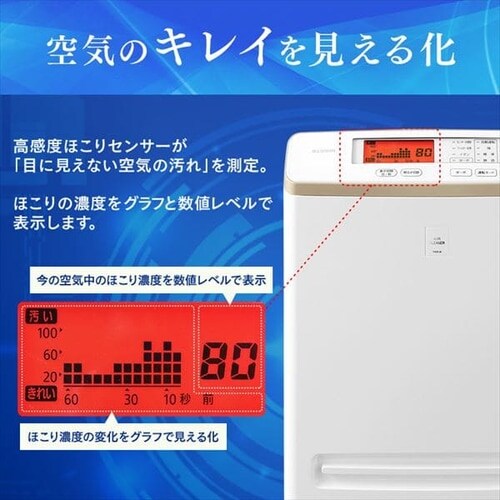 空気清浄機 17畳 ほこりセンサー 自動運転モード マイナスイオン お