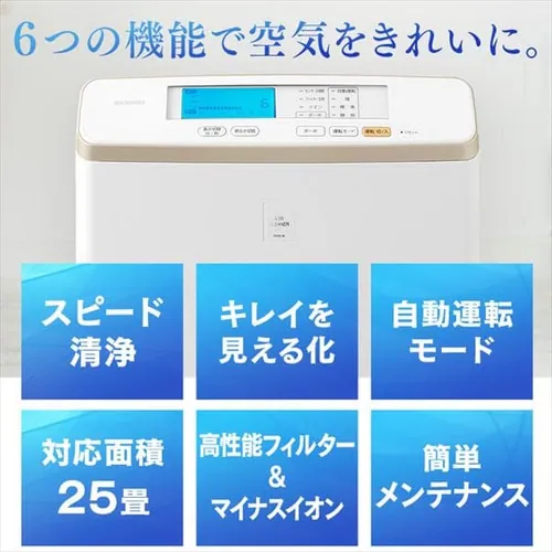 空気清浄機 25畳 ほこりセンサー 自動運転モード マイナスイオン お手入れ簡単 RMDK-50 ブラウン_5