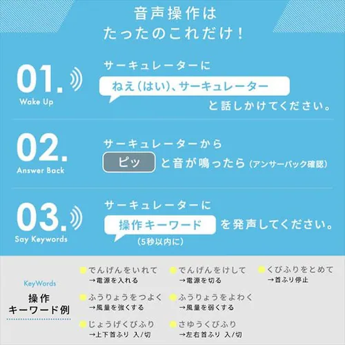 サーキュレーターアイ 18畳 上下左右首振り 音声操作 KSCV151T パールホワイト_17