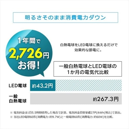 LED電球 E26 広配光 60形相当 RGBW調色 AIスピーカー LDA10F-G/D
