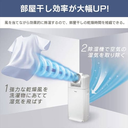 サーキュレーター衣類乾燥除湿機 デシカント式 20畳 8L 静音 1台3役