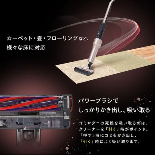 【アタッチメント5点セット】掃除機 コードレス 紙パック 自走式 モップ付 SBD-E4P 極細軽量 充電スタンド付 _4