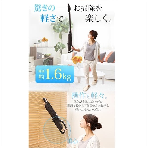 掃除機 コードレス 紙パック 自走式 極細軽量 モップ付 SBD-F2P