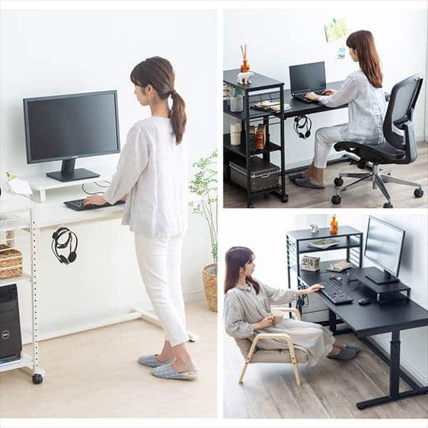 机 昇降デスク 幅100cm UDD-1000 ブラック H285263 │アイリスオーヤマ