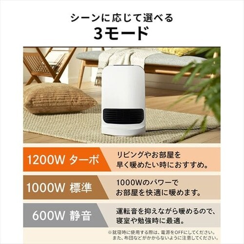 �Z���~�b�N�q�[�^�[ �啗�� �R���p�N�g ��U�� KCH-SW121-W �z���C�g_13