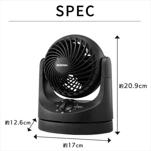 サーキュレーター 扇風機 マカロンmini 左右首振り TAF-MKM10-B ブラック_10