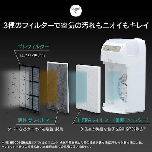 空気清浄機 10畳 加湿空気清浄機 8畳 デザインモデル スチーム式 風量3段階 加湿モード3段階 マイナスイオン RHF-253-WM 白木目_9