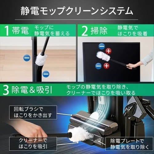 訳あり】掃除機 コードレス サイクロン 自走式 軽量 モップ付 置くだけ
