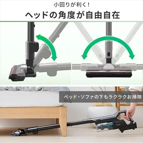 【訳あり】掃除機 コードレス サイクロン 自走式 軽量 モップ付 置くだけで充電 ブラック_19